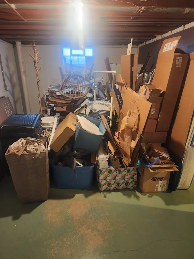 Roll-off dumpster container at job site for 6 Yard Dumpster Rental in Durham